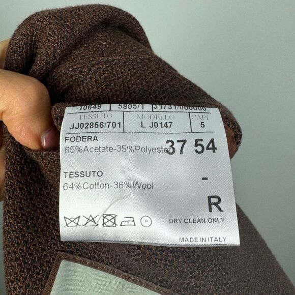 CANALI | NEW Dark Brown Double Button Knit Sport Coat Blazer Men’s Size 44R - Picture 10 of 11